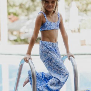 Παντελόνα με μπορντούρα ρετρό γαλάζιο