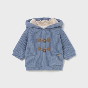 Πλεκτή ζακέτα σιελ με κουκούλα Mayoral