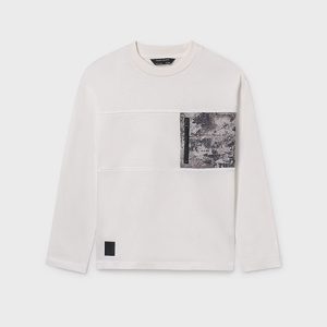 Μπλούζα λευκή με τσεπάκι Mayoral