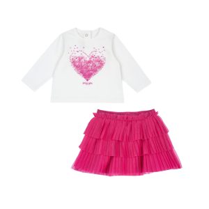 Σετ φούστα με μπλούζα καρδιά Chicco