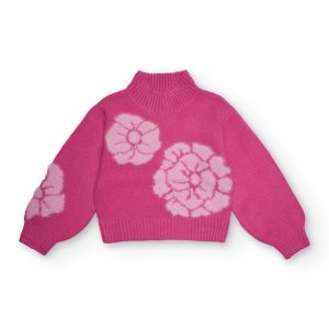 Πουλόβερ φούξια με λουλούδια Nath
