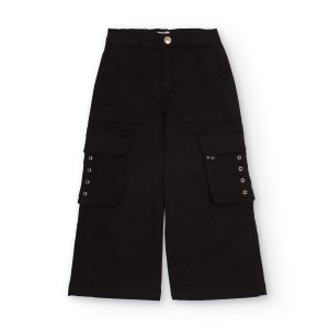 Cargo wide-leg παντελόνι μαύρο Nath