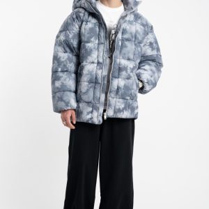 Γκρι μπουφάν με κουκούλα RY