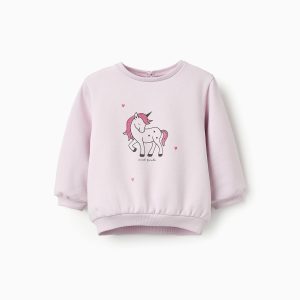 Βρεφική μπλούζα φούτερ λιλά μονόκερος Zippy