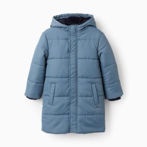 Μπουφάν μακρύ σκούρο μέντα Zippy