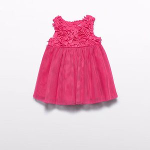 Βρεφικό φόρεμα με 3d λουλούδια Abel & Lula